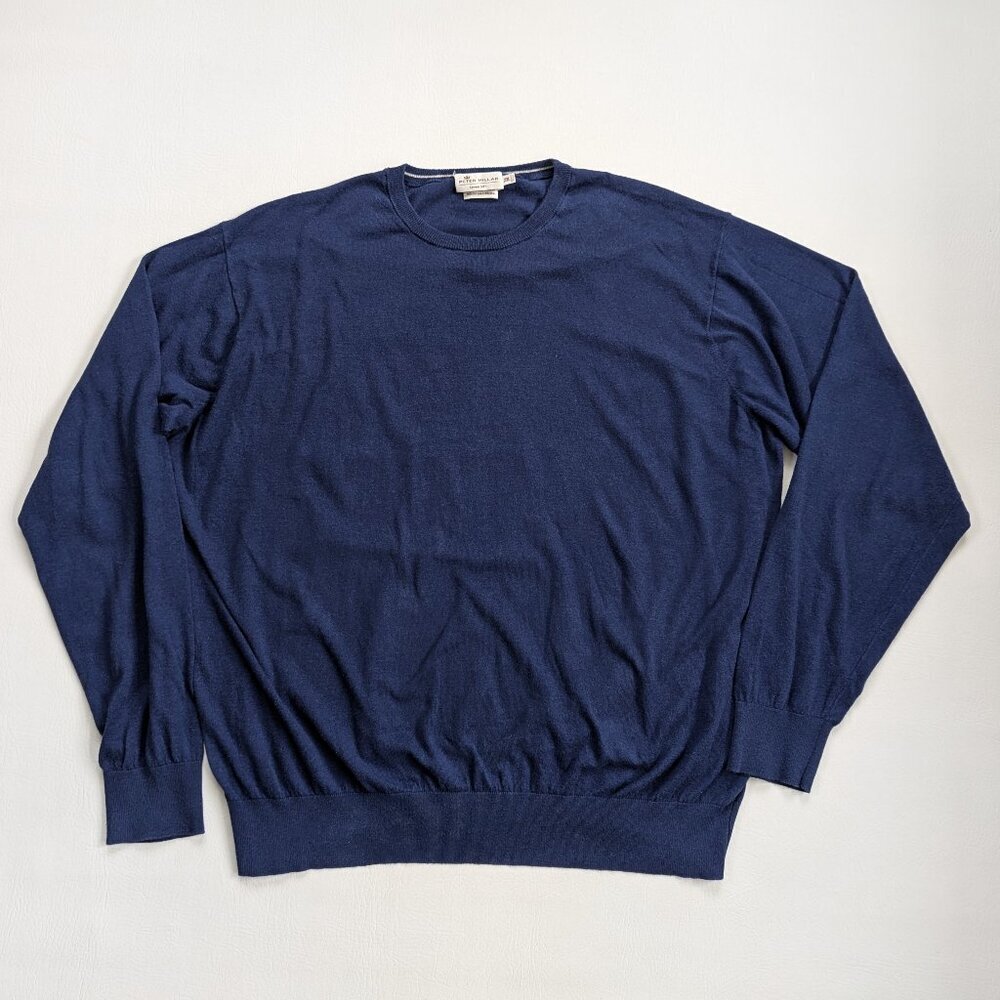 Peter Millar Men's Cotton Silk Blend Sweater Size 2XL Blue - Picture 2 of 9